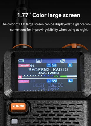 Baofeng UV-5RH PRO Walkie Talkie 10W GPS – Full Band 640 Channels Ham Radio – Black