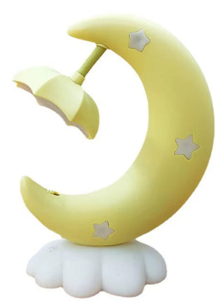 Moon Night Lamp LED Rechargeable Soft Glow Night Light for Bedroom Nursery Desk 250mAh USB Powered Plastic Design