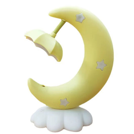 Moon Night Lamp LED Rechargeable Soft Glow Night Light for Bedroom Nursery Desk 250mAh USB Powered Plastic Design