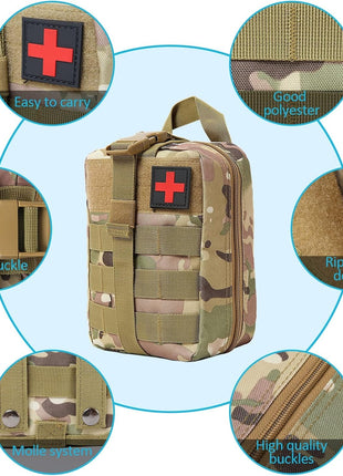 Tactical First Aid Pouch 21×15×10 cm | 1000D Oxford | Emergency Survival – Multiple Colours
