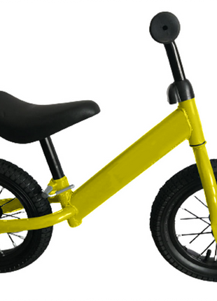 Kids Balance Bike 12 Inch Air Filled Rubber Tyres Steel Frame Lightweight 3kg Adjustable Saddle