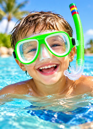 Snorkel and Mask Set for Kids – Flexible Full-Rim