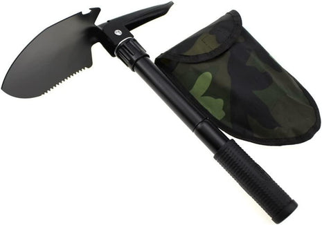 Mini Folding Shovel 420mm – Steel Head Multi-Tool with Pick & Camo Case