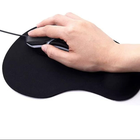 Mouse Pad Gel Wrist Support – Ergonomic Comfort, Non-Slip PU Base, Smooth Fabric – Black