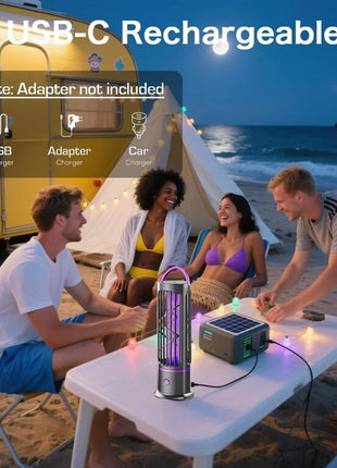 Mosquito Killer Lamp 1200mAh Rechargeable – UV Zapper & Ambient Light – USB-C Silent Insect Trap – ABS Shell