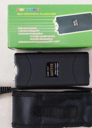 Mini Stun Gun 2500kV with LED Flashlight – Rechargeable Compact Personal Defense Tool – Black
