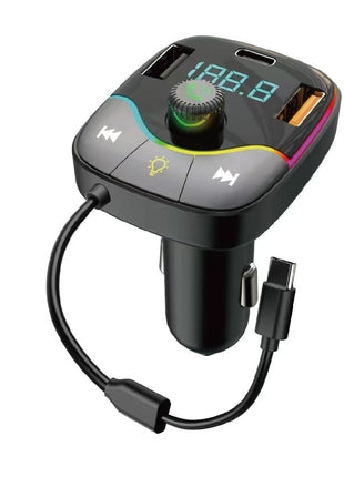 Wireless FM Transmitter Car MP3 Player – Bluetooth, Dual USB, Type-C, LED
