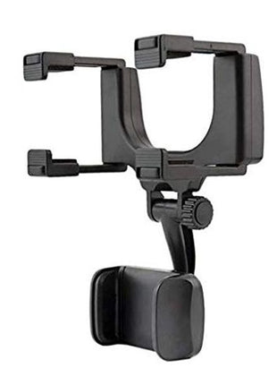 Rearview Mirror Phone Mount for 2.1–2.4" Mirrors – 360° Rotating ABS Holder for Smartphones GPS