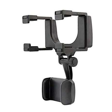 Rearview Mirror Phone Mount for 2.1–2.4" Mirrors – 360° Rotating ABS Holder for Smartphones GPS