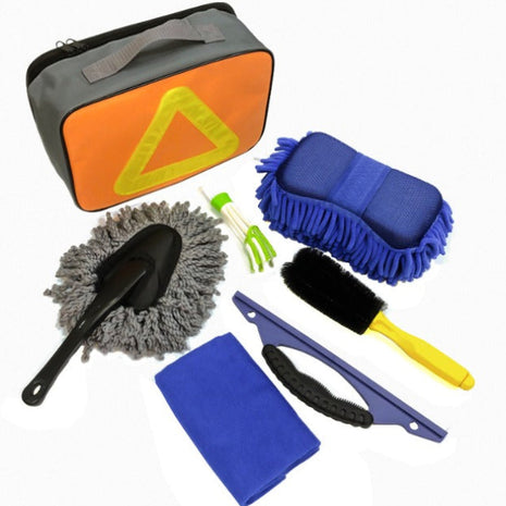 7-Piece Car Cleaning Kit – Microfibre Auto Detailing Set with Storage Bag