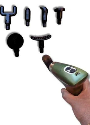Fascial Massage Gun 3‑Speed with Heat Function – 6 Massage Heads – USB‑C Rechargeable