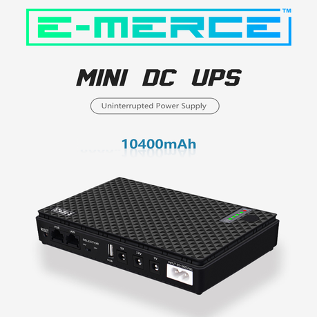 Mini DC UPS Backup Power Supply – 10400 mAh Battery, 18 W Output, 5–12 V DC + USB