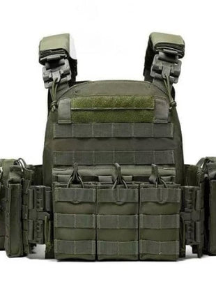 Tactical Plate Carrier Vest 30×25 cm – Quick-Release ROC Buckles + MOLLE System – Black – Includes Mag Pouch