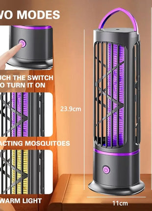 Mosquito Killer Lamp 1200mAh Rechargeable – UV Zapper & Ambient Light – USB-C Silent Insect Trap – ABS Shell