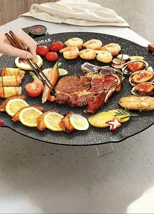 Electric BBQ Grill 1800W Stainless Steel Non-Stick Plate Indoor Smokeless Griddle with Adjustable Temperature & 36cm Surface
