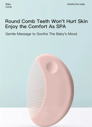 Baby Hair Brush & Comb Set –Soft Imitation Wool Bristles – Cradle Cap Scalp Massager