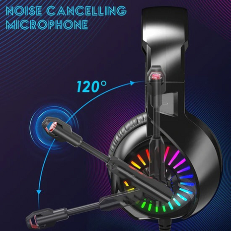 Gaming Headset G2 Over-Ear RGB – 50mm Drivers + Stereo 6D Sound – Noise-Cancelling Mic – Multi-Platform – Black