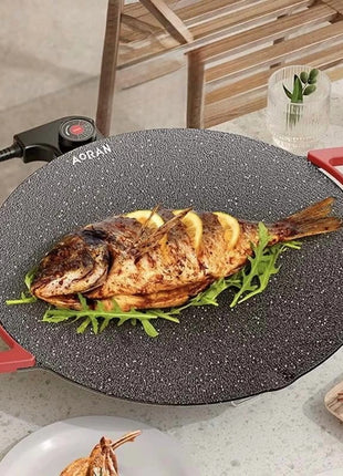 Electric BBQ Grill 1800W Stainless Steel Non-Stick Plate Indoor Smokeless Griddle with Adjustable Temperature & 36cm Surface
