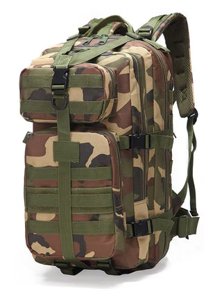 Outdoor Backpack 25 ml Waterproof Polyester 11″W x 19.7″H 4‑Compartment with Rain Cover