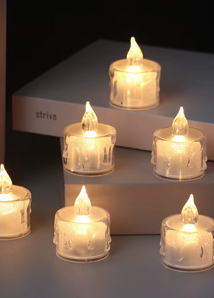 LED Flameless Candles – 24 Pack Warm White Flickering Tea Lights