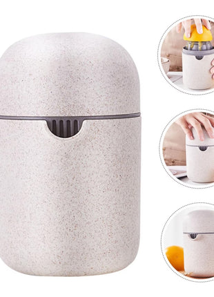 Manual Citrus Juicer with Measuring Cup, Lid, Strainer Ring and Dual Press Inserts
