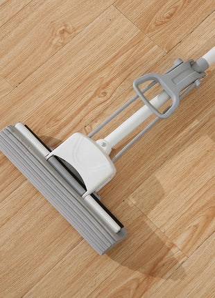 Flat Sponge Mop 38cm PVA Head with Built-In Squeezer – Long Handle Floor Mop for Tile & Wood – Grey & White