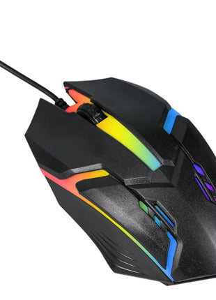 One‑Hand Gaming Mechanical Style Keyboard & Backlit Rainbow Mouse Combo (USB Wired)