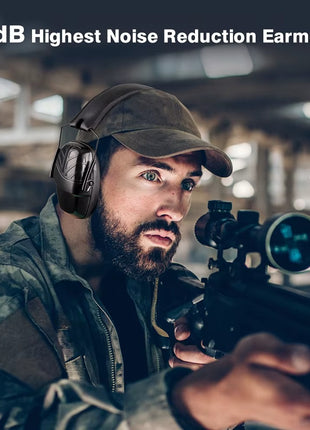 Head Mounted Folding Noise Cancelling Earmuffs for Shooting & Construction Over The Head Foldable Cushion padded Headband Ear Muff