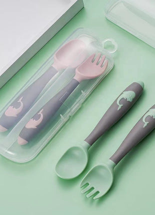 Silicone Baby Fork and Spoon Set – BPA-Free Food Grade Utensils
