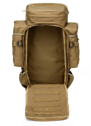 Tactical Mountaineering Bag 56–75L Rifle Backpack – Waterproof 600D Nylon with Velcro Compartment and Detachable Pouch
