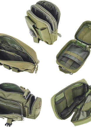 Tactical Seat Organizer 6-Piece Kit with MOLLE Pouches – 1000D Nylon – Universal Fit