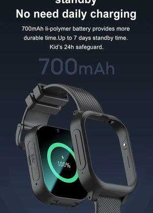 Kids 4G Smartwatch with GPS Tracker, 1.83" HD Screen, SOS, Waterproof, Video Call