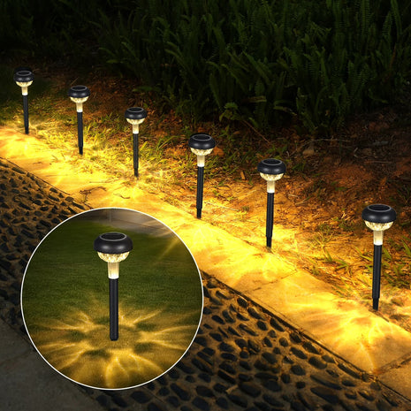 6 Pack Solar Garden Stake Lights, 305 mm Outdoor Pathway Lights