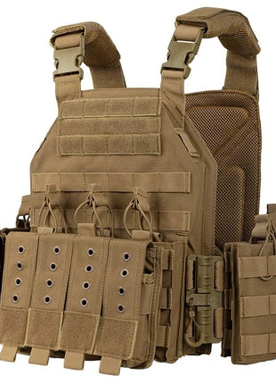 Tactical Combat Vest 600D Oxford Fabric with MOLLE Webbing – Adjustable Fit – Black