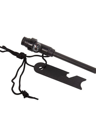 4-in-1 Survival Fire Starter Tool – Magnesium Flint Rod + Compass, Whistle, Saw – Red or Black (Copy)