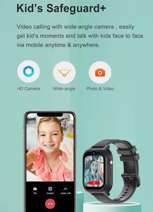 Kids 4G Smartwatch with GPS Tracker, 1.83" HD Screen, SOS, Waterproof, Video Call