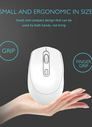 Wireless Rechargeable Mouse – Silent Click – Dual USB & Bluetooth – 1600 DPI