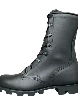 Leather Combat Boots with Vulcanized Rubber Panama Sole – Water-Resistant (UK 6)