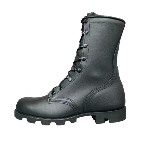 Leather Combat Boots with Vulcanized Rubber Panama Sole – Water-Resistant (UK 6)