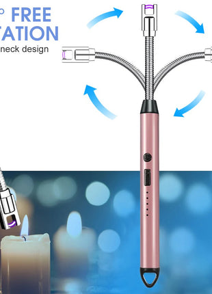 Electric Arc Lighter – 29.5cm Flexible USB Rechargeable – Windproof Safety Ignition with LED Indicator
