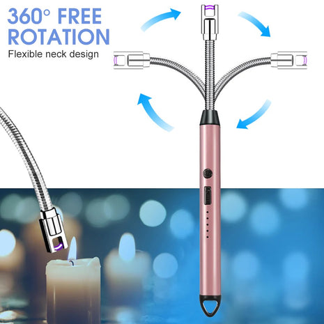 Electric Arc Lighter – 29.5cm Flexible USB Rechargeable – Windproof Safety Ignition with LED Indicator