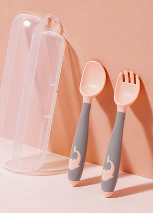 Silicone Baby Fork and Spoon Set – BPA-Free Food Grade Utensils