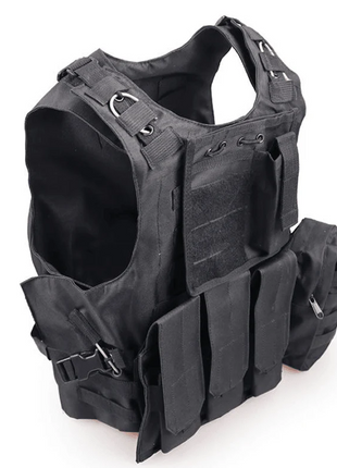 Tactical Vest Medium Size Nylon with Level IIA Protection – Adjustable Fit – Black MOLLE