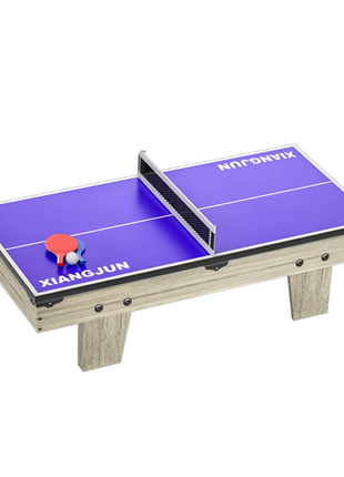 4-in-1 Tabletop Game Set – Compact Wood Game Table with Pool, Air Hockey, Table Tennis & Foosball – Accessories Included