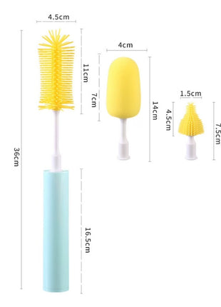 USB Rechargeable Electric Cup Cleaning Brush Set with 3 Interchangeable Brush Heads - Waterproof, 2 Speed