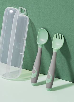 Silicone Baby Fork and Spoon Set – BPA-Free Food Grade Utensils