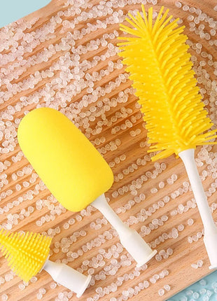 USB Rechargeable Electric Cup Cleaning Brush Set with 3 Interchangeable Brush Heads - Waterproof, 2 Speed