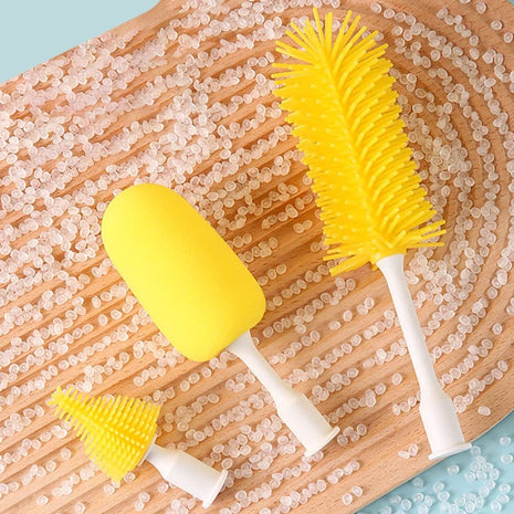 USB Rechargeable Electric Cup Cleaning Brush Set with 3 Interchangeable Brush Heads - Waterproof, 2 Speed