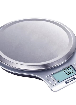 Digital Kitchen Scale 5kg – Stainless Steel – Precision Food Weighing with Auto-Off & Tare – Silver