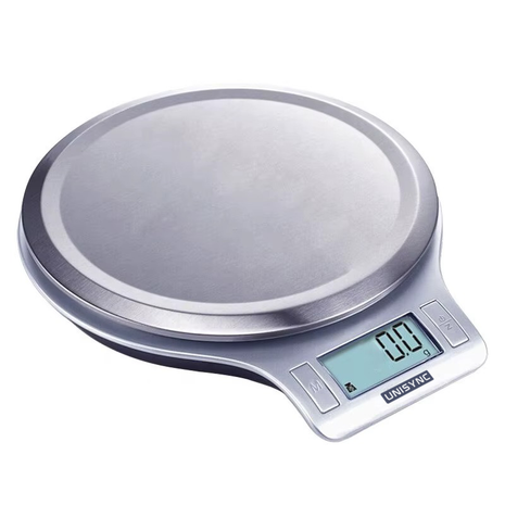 Digital Kitchen Scale 5kg – Stainless Steel – Precision Food Weighing with Auto-Off & Tare – Silver